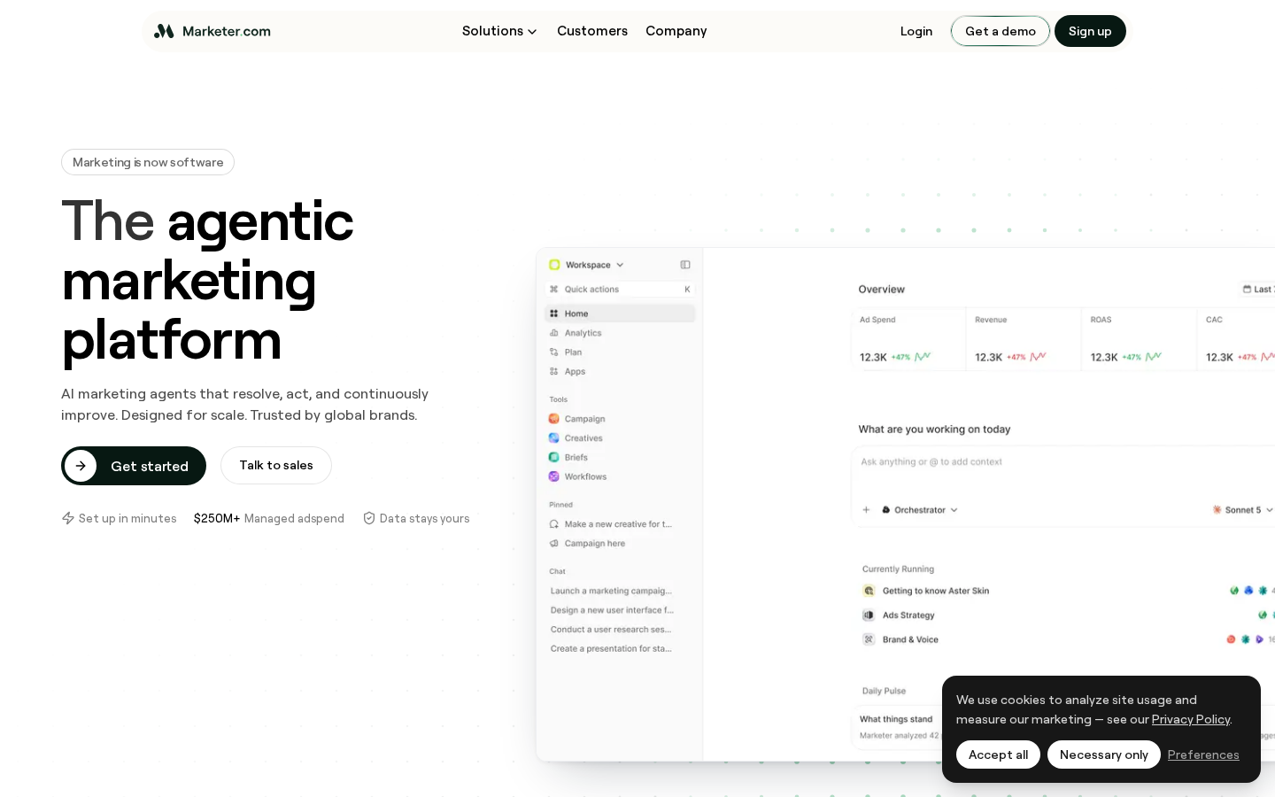 Screenshot of Marketer
