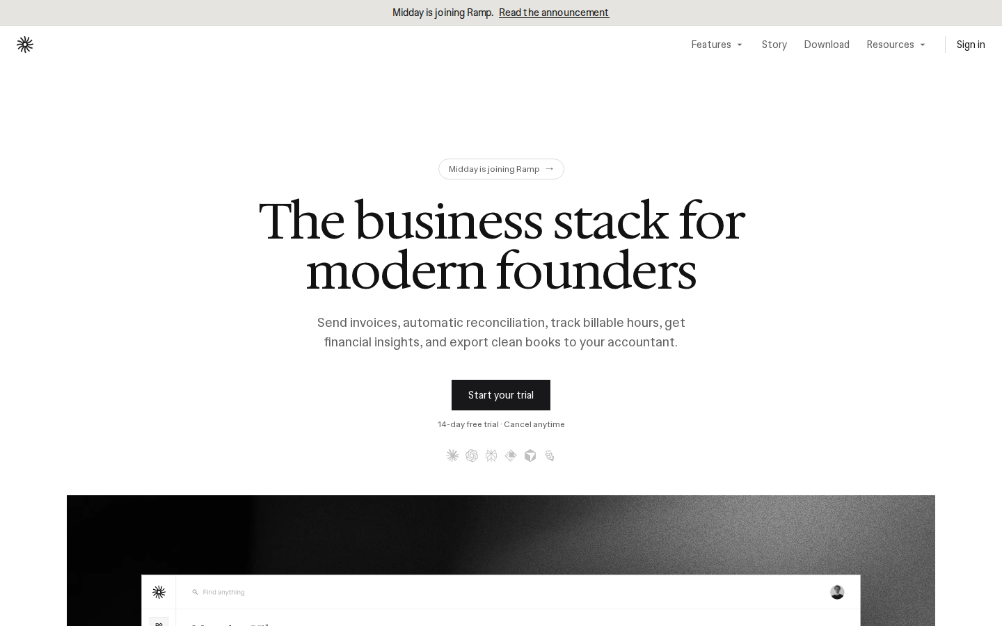 Screenshot of Midday