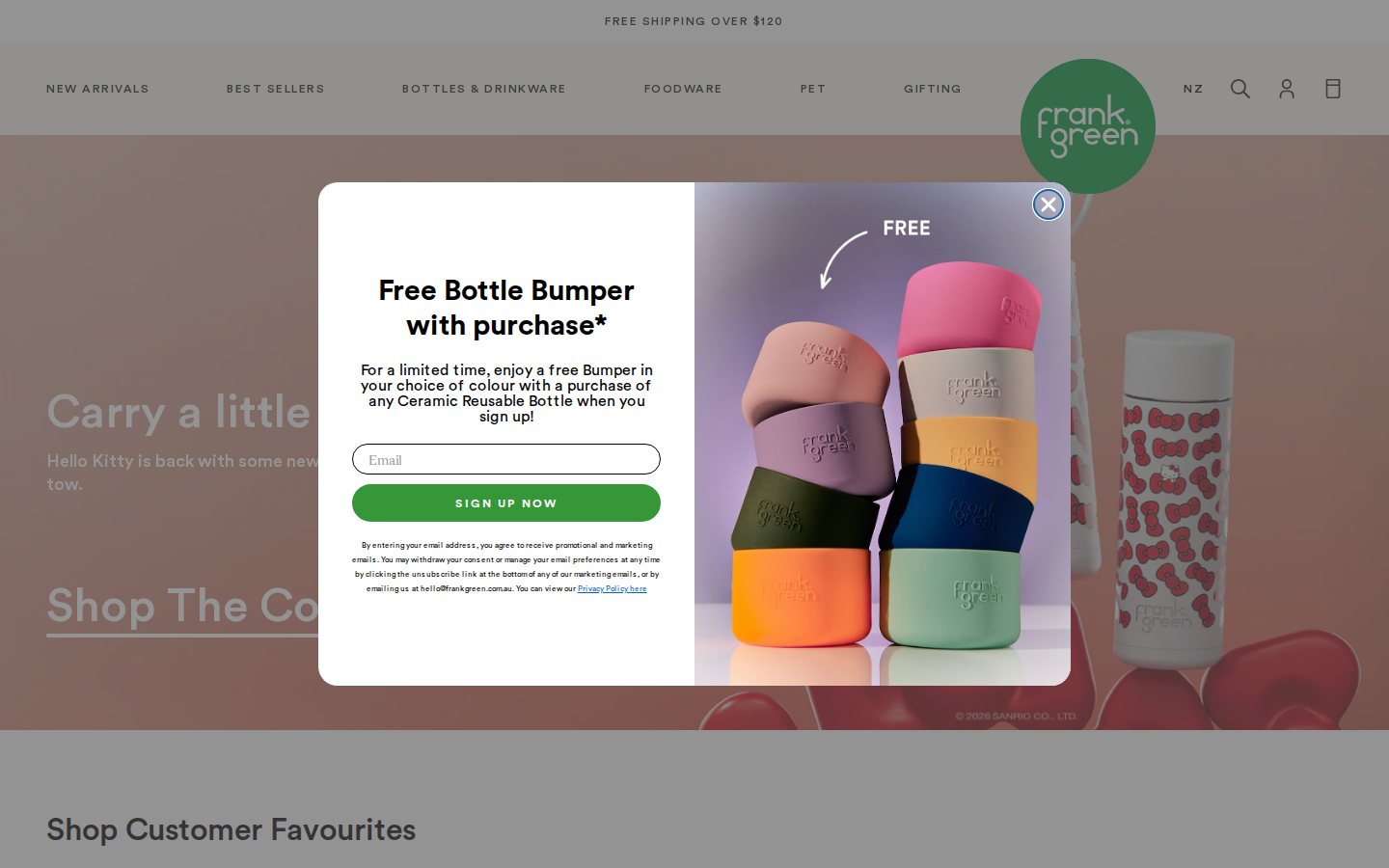 Screenshot of frank green NZ