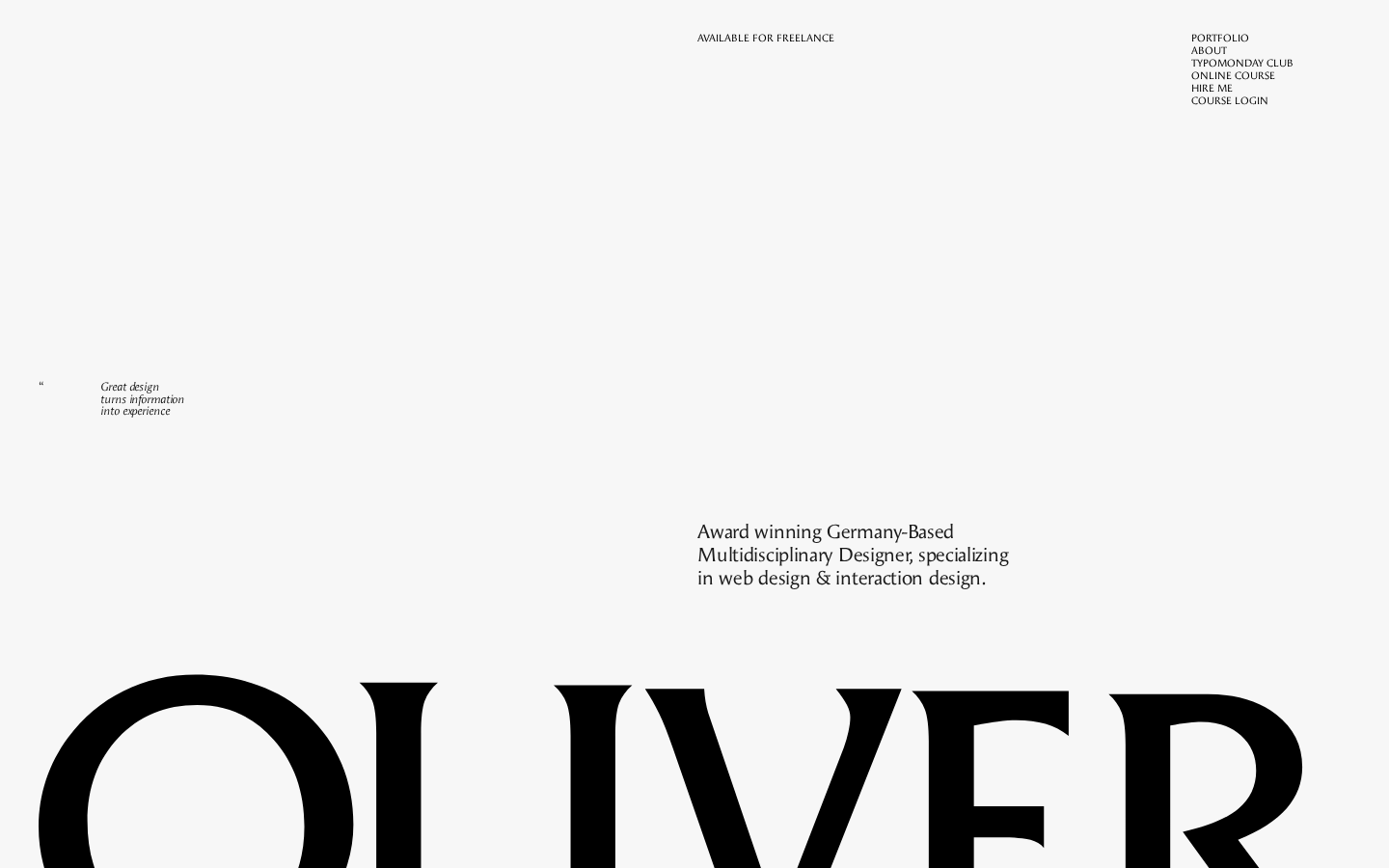 Screenshot of Oliver Gareis