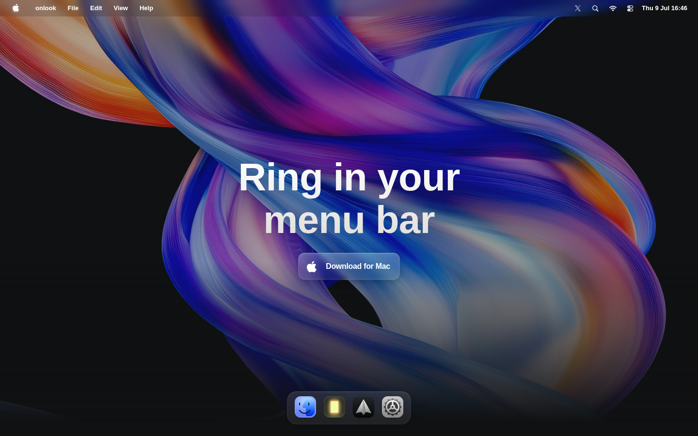 Screenshot of Onlook: Bring your Ring cameras to your Mac.