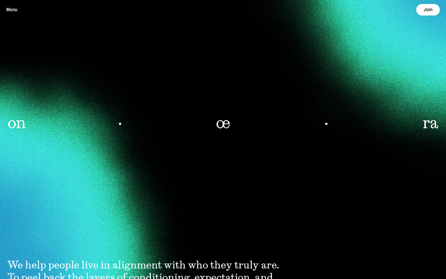 Screenshot of ONOERA · Return to yourself · Live from your truth
