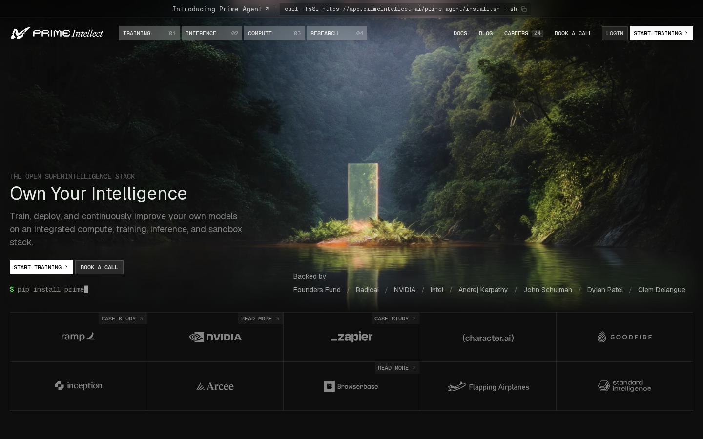 Screenshot of Prime Intellect