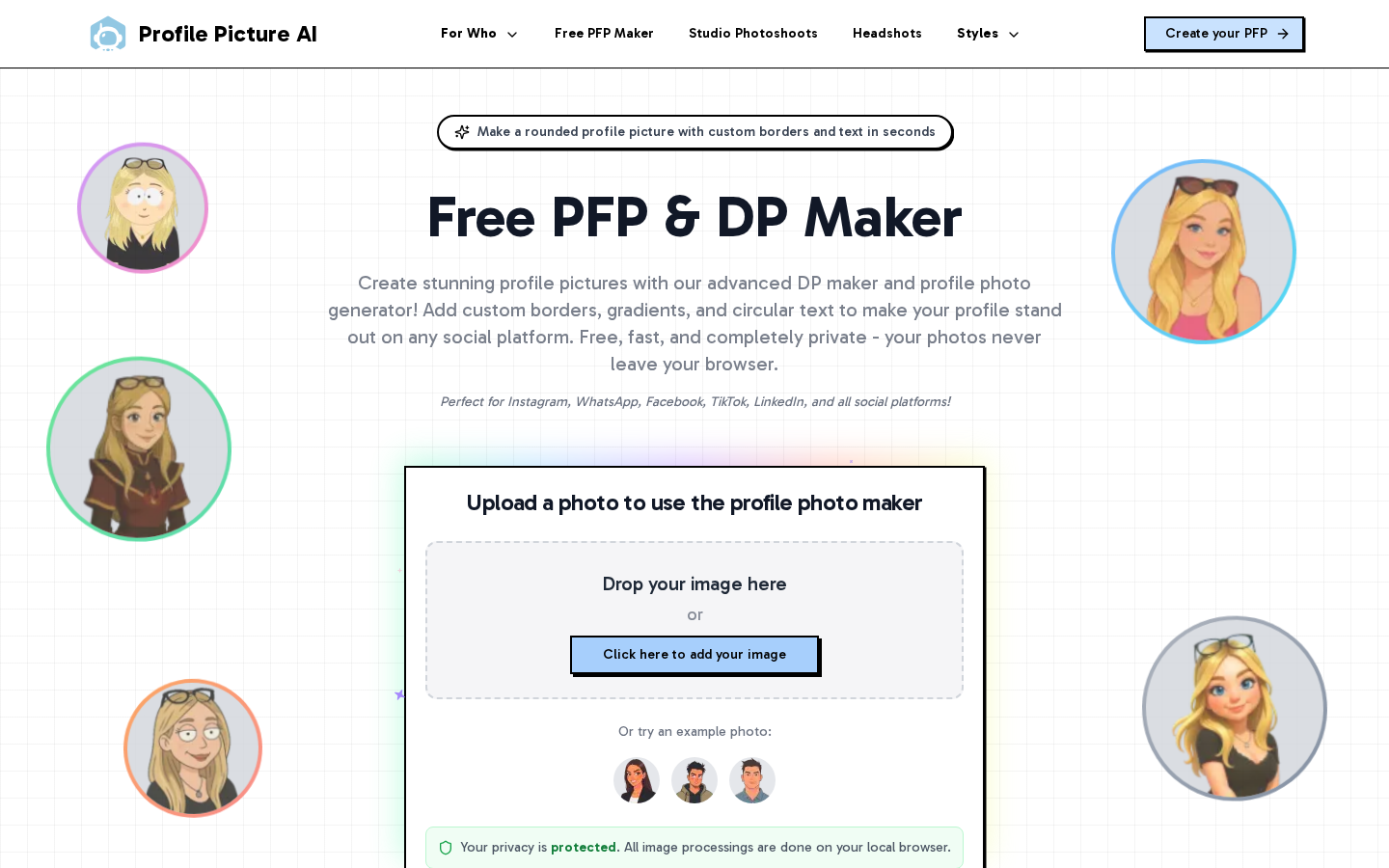 Screenshot of Free DP Maker & Profile Photo Generator