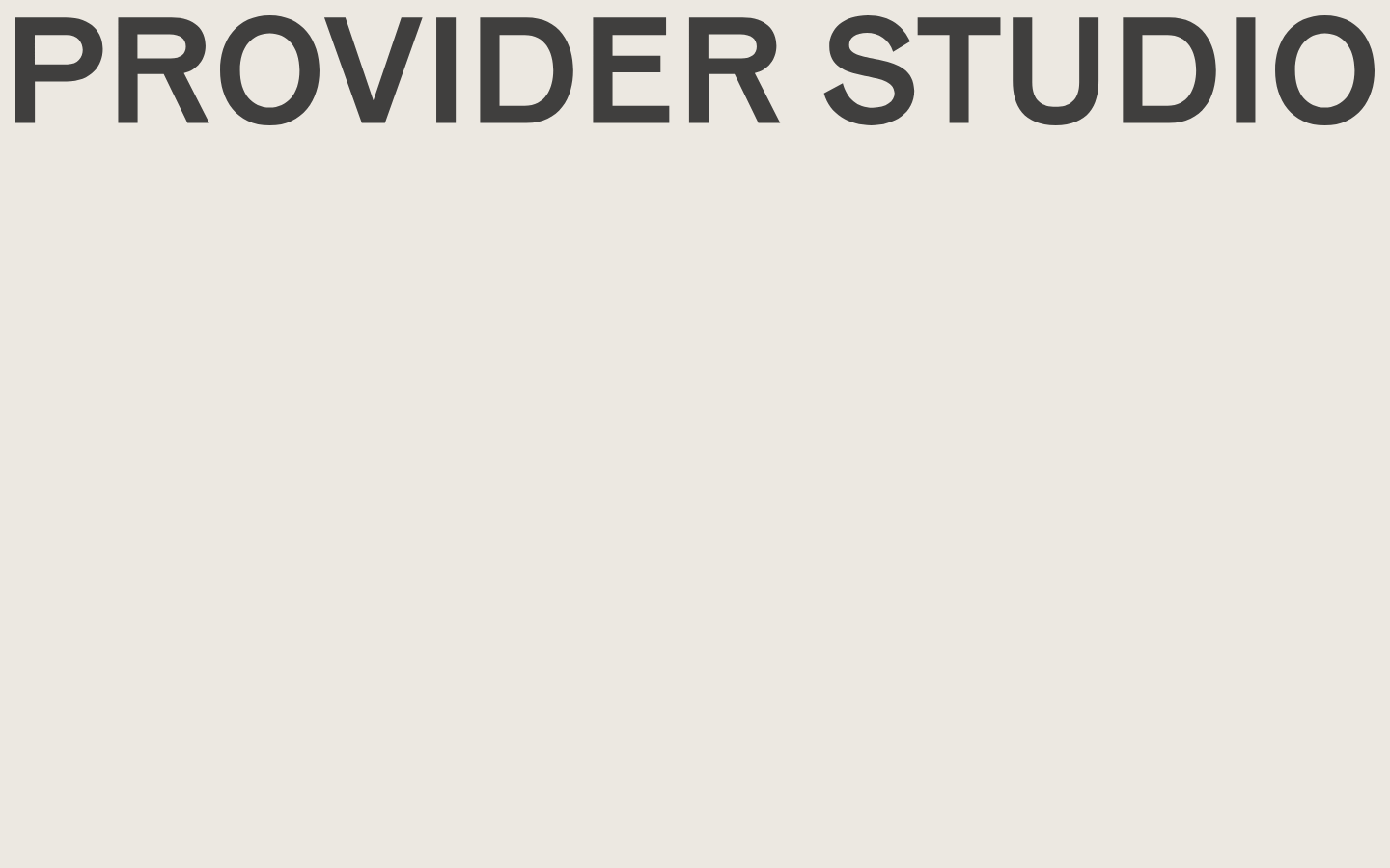 Screenshot of Provider Studio