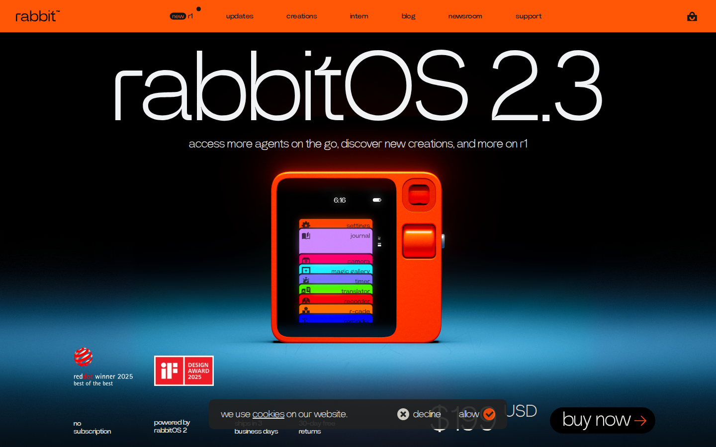 Screenshot of rabbit r1