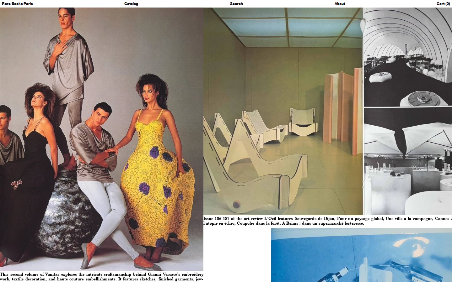 Screenshot of Rare Books Paris
