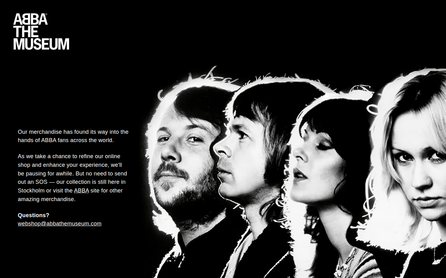 Screenshot of Shop ABBA The Museum