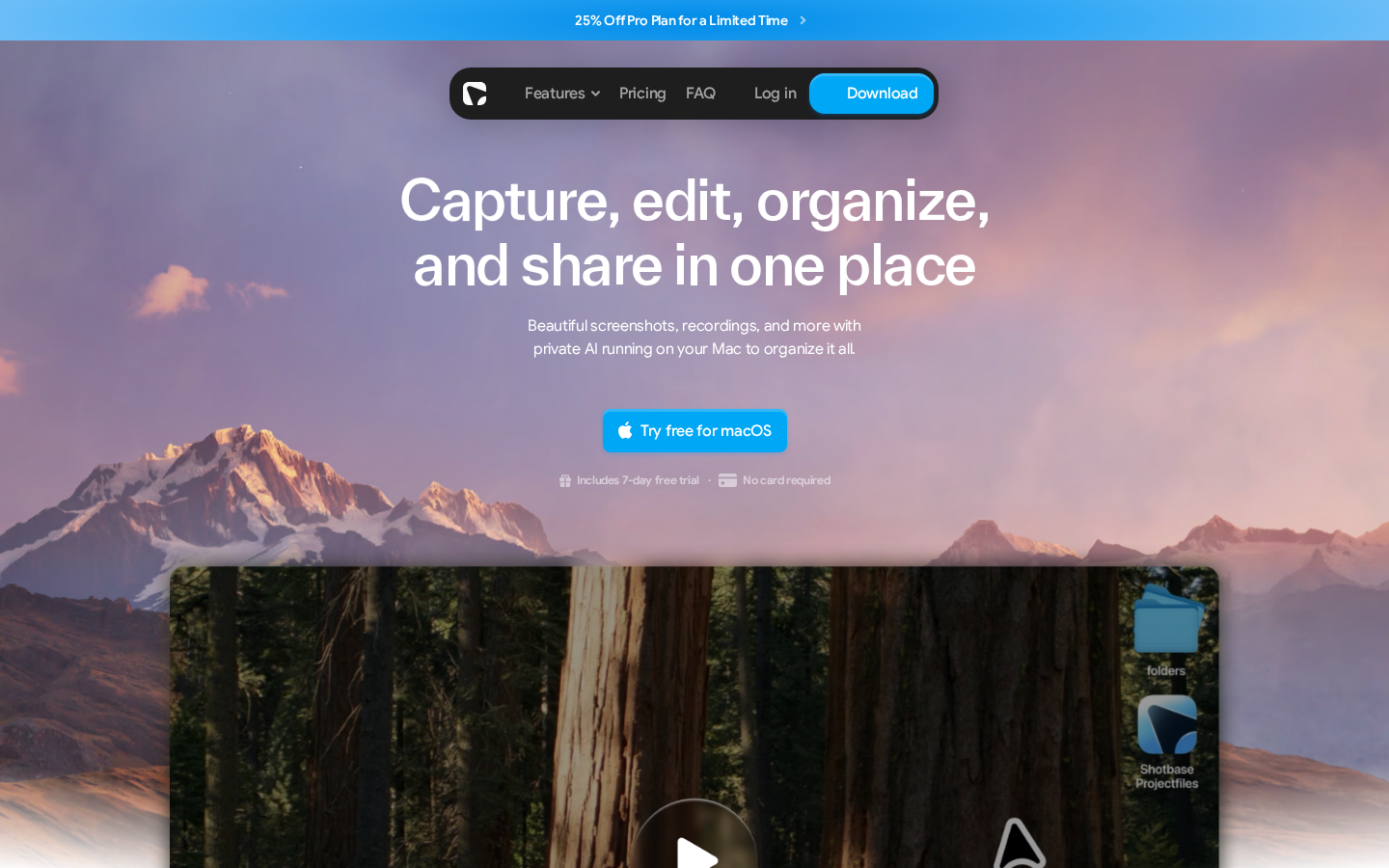 Screenshot of Shotbase