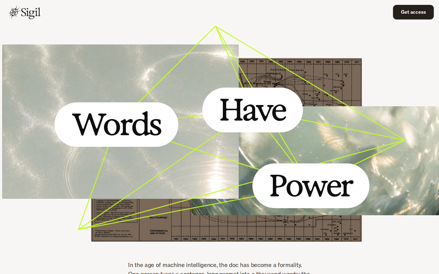 Screenshot of Words Have Power • Sigil
