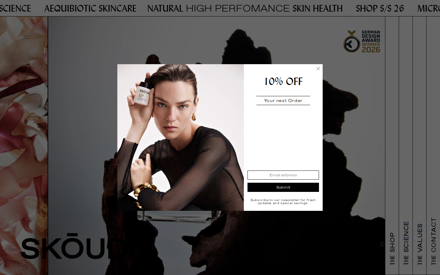Screenshot of SKŌUD Cosmetics