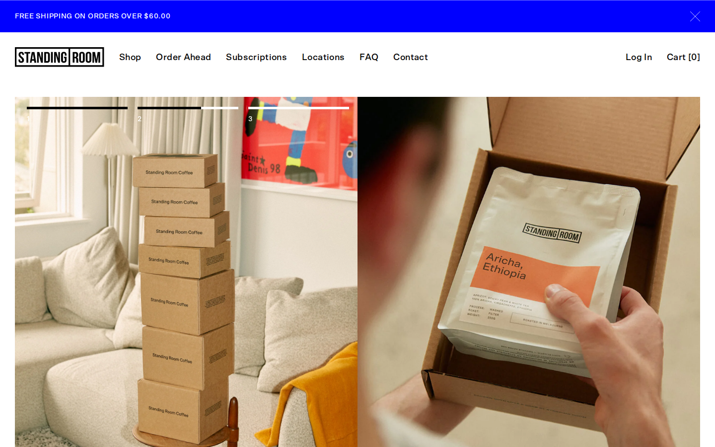 Screenshot of Standing Room Coffee