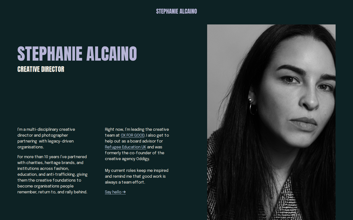 Screenshot of STEPHANIE ALCAINO