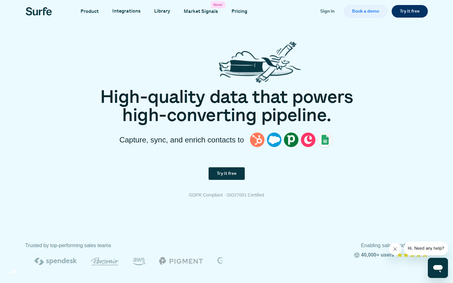 Screenshot of SURFE