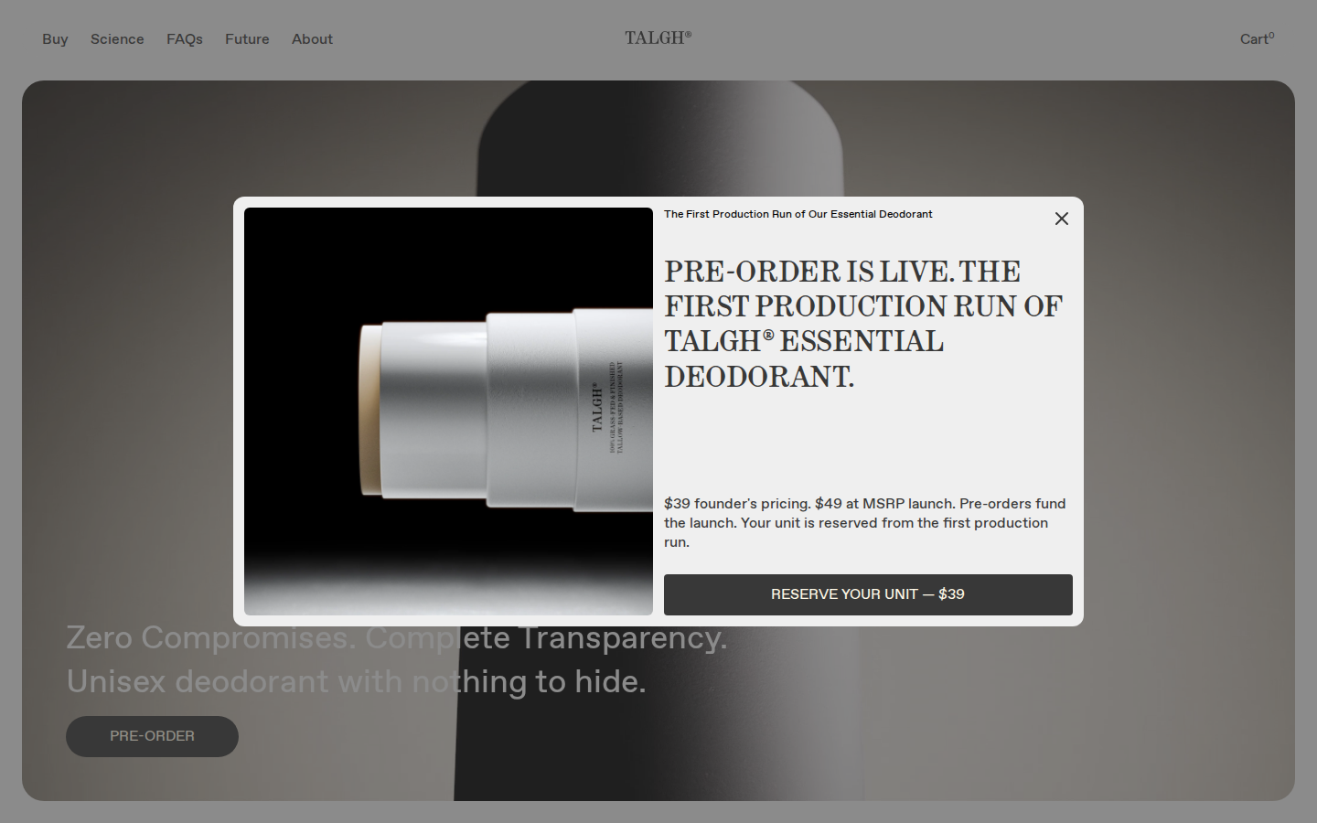 Screenshot of Tallow Deodorant