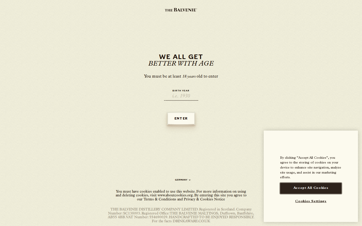 Screenshot of Single Malt Scotch Whisky Crafted in Speyside | The Balvenie