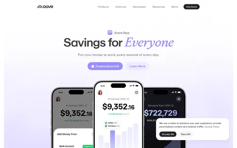Screenshot of aave.com