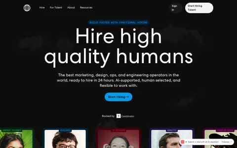 Screenshot of Hire High Quality Humans with Pangea