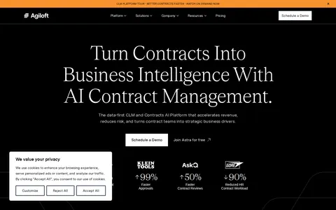 Screenshot of AI Contract Management & CLM Platform
