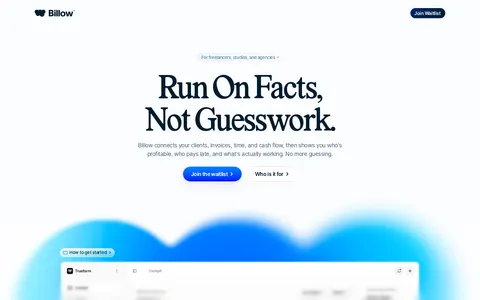 Billow ⋅ Run on facts, not guesswork.