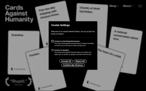 Screenshot of Cards Against Humanity