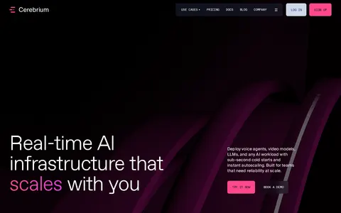 Screenshot of Cerebrium | Real-time serverless AI infrastructure
