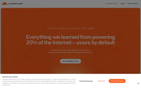 Screenshot of Cloudflare: Build for the agent era