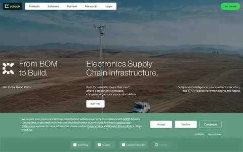 Screenshot of Cofactr