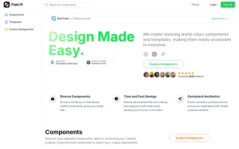 Screenshot of Copy UI Components