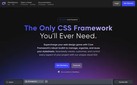 Screenshot of Core Framework