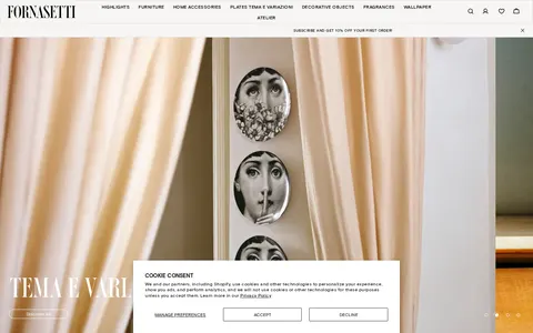 Screenshot of Fornasetti Store