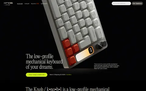 KNOB / k.no.b.1 / Low Profile Mechanical Keyboard