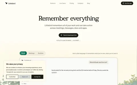 Littlebird: AI Assistant With a Memory of Your Work