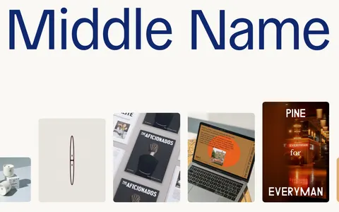 Screenshot of Middle Name. We create brands with intelligence, character, and clarity.