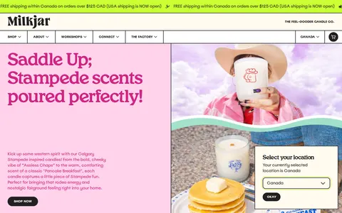 Screenshot of Milk Jar Candle Co.