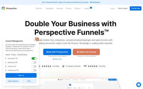 Screenshot of Perspective Funnels