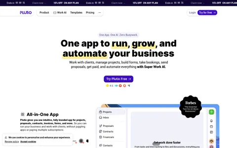 Screenshot of Plutio