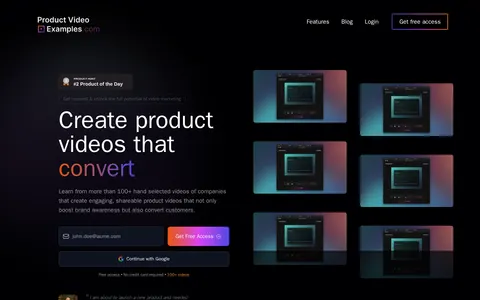 Screenshot of Product Video Examples