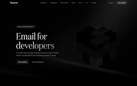 Screenshot of Resend · Email for developers
