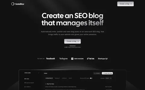 Satellitor: Launch SEO blogs on autopilot, that bring traffic
