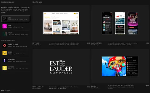 Screenshot of Sharon Haejung Lee Product Design Portfolio