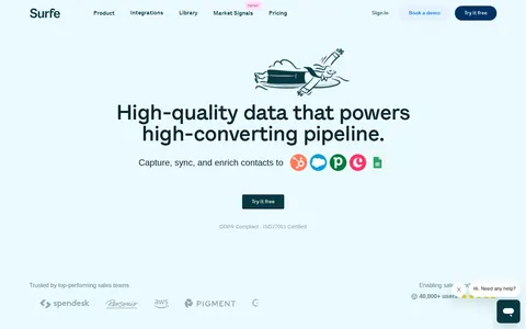 Screenshot of SURFE