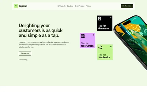 Screenshot of Tapdaa ( ͡❛ ͜ʖ ͡❛) NFC Labels & HoReCa solutions