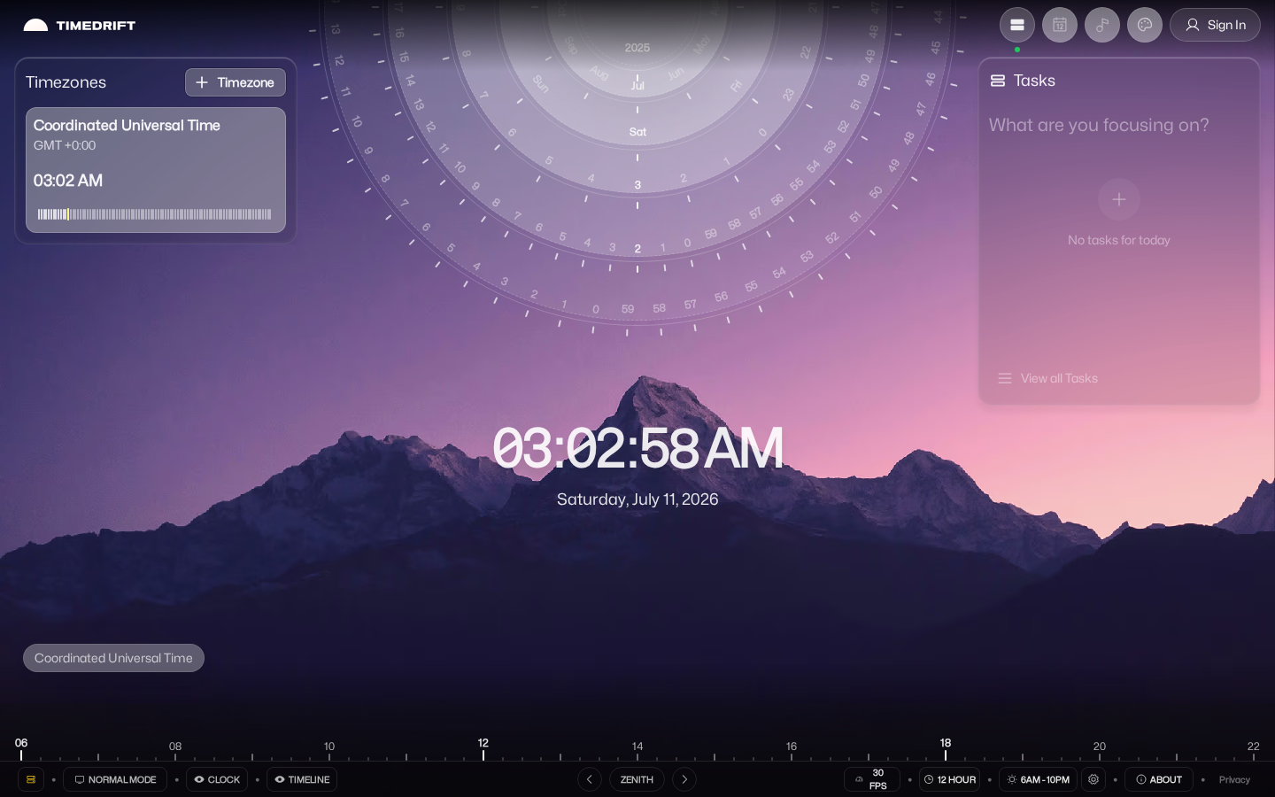 Screenshot of Timedrift