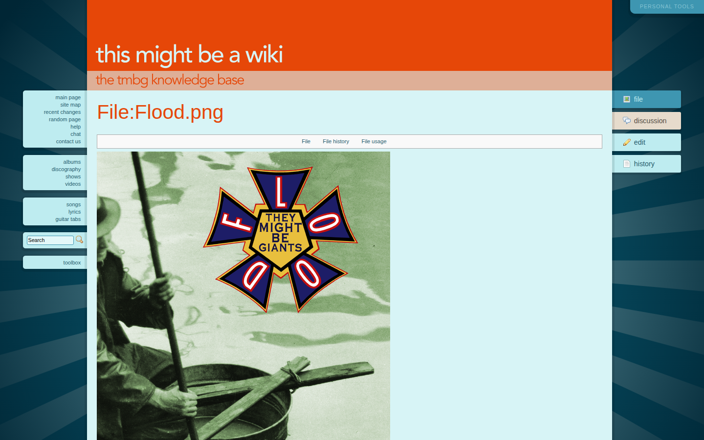 Screenshot of TMBW: The They Might Be Giants Knowledge Base
