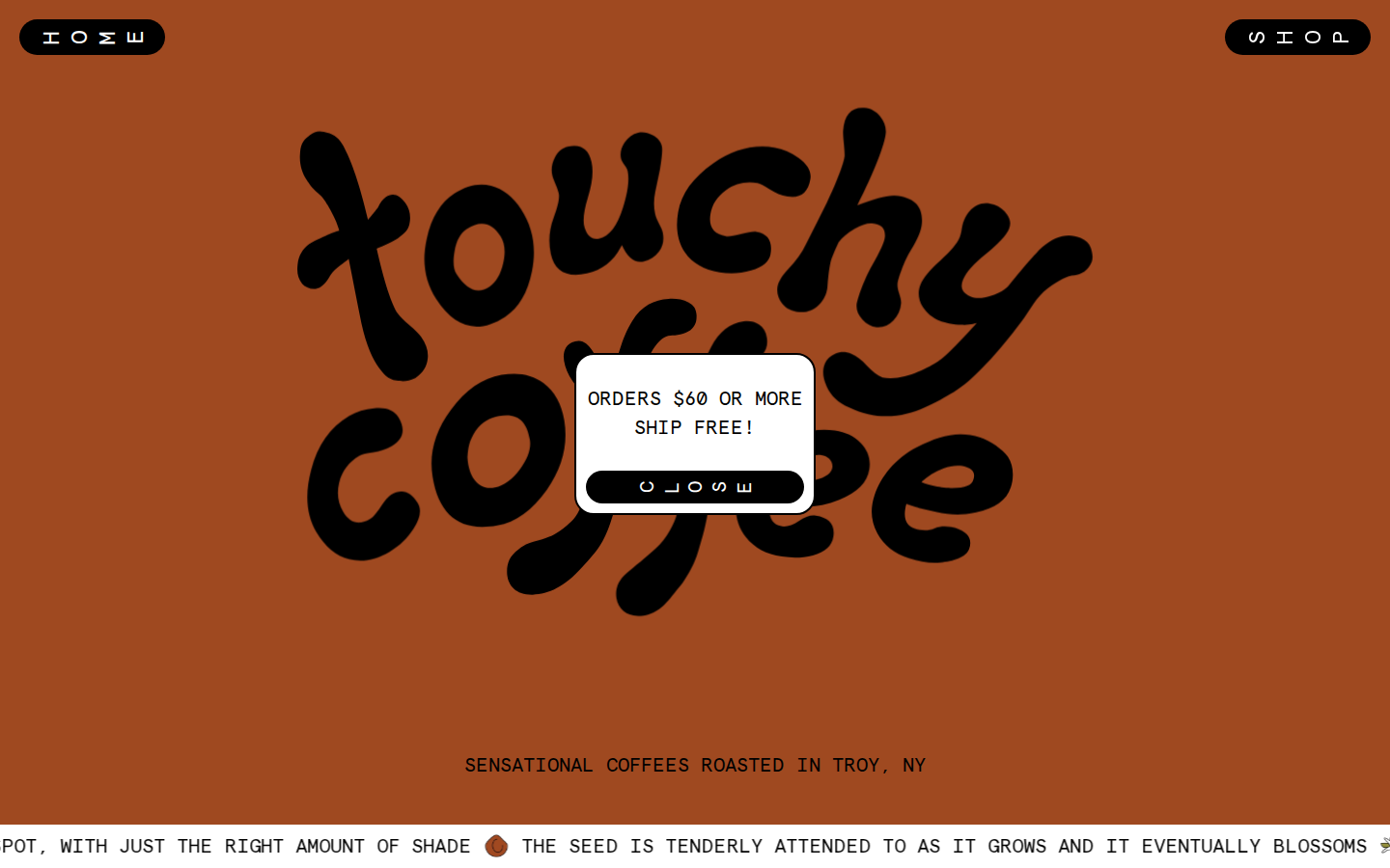 Screenshot of Touchy Coffee