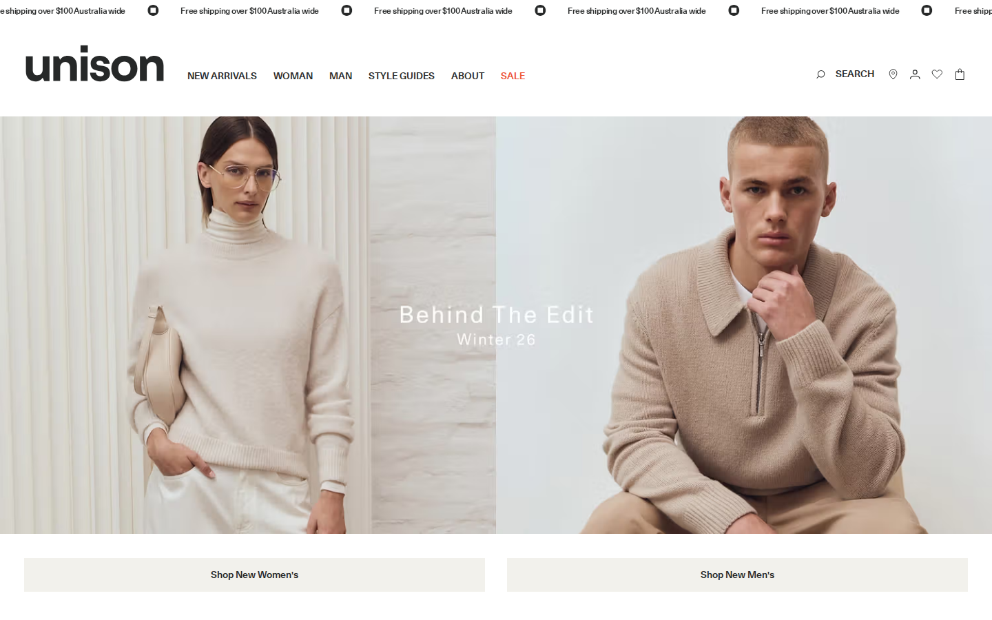 Screenshot of Our fashion. Your style. In Unison.