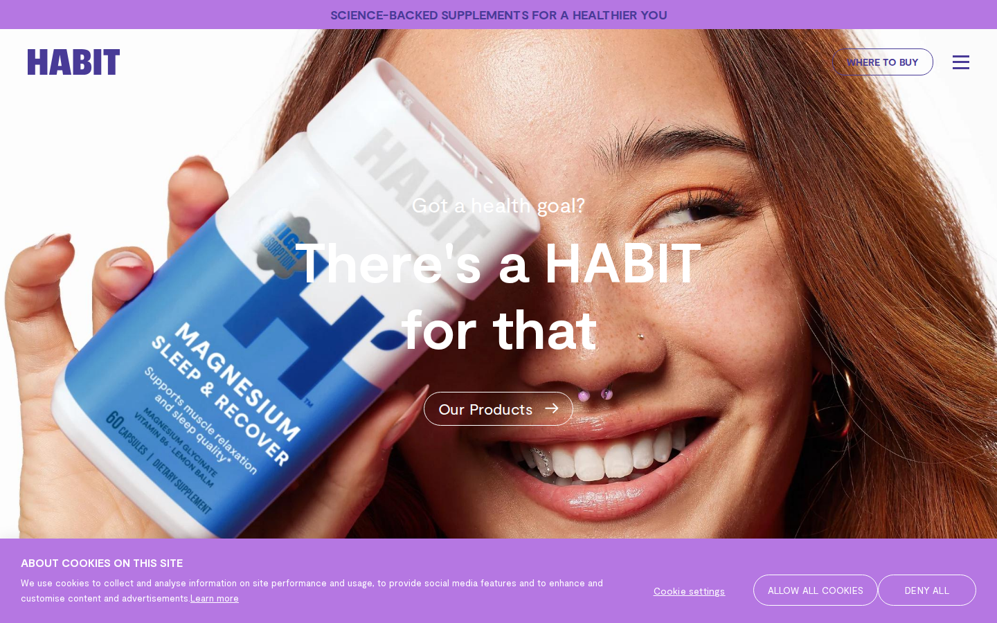Screenshot of HABIT Supplements