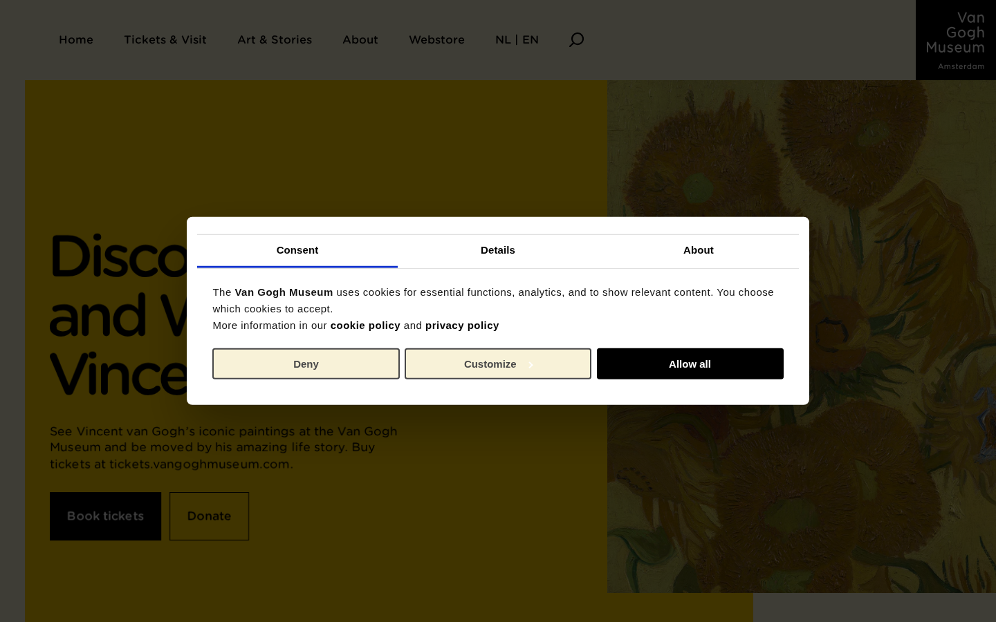 Screenshot of Van Gogh Museum