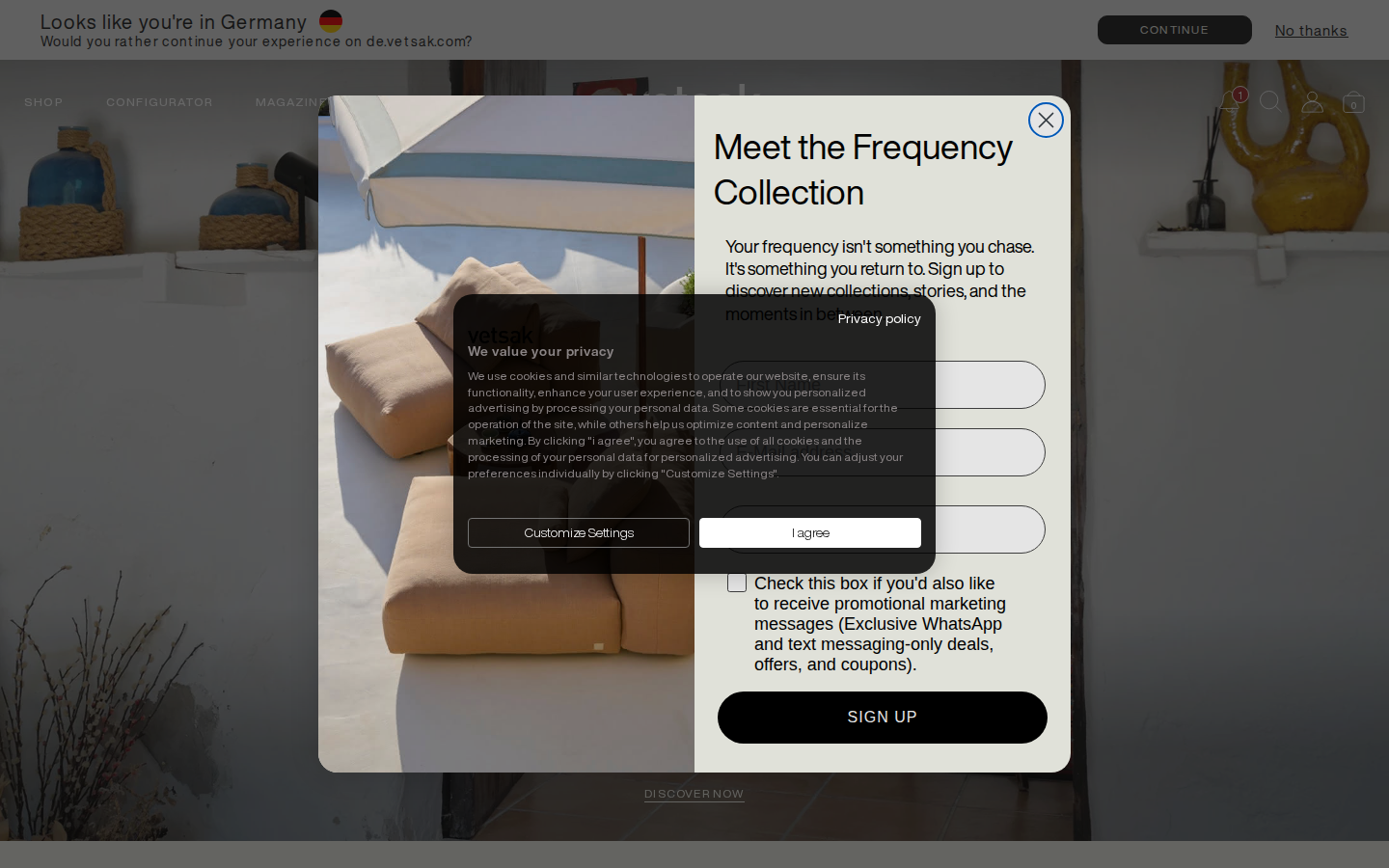 Screenshot of vetsak®